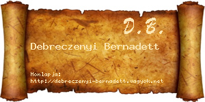 Debreczenyi Bernadett névjegykártya