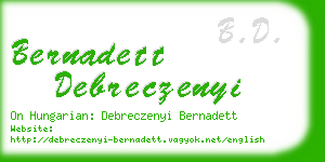 bernadett debreczenyi business card